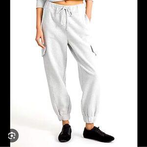 New Express High Waisted Fleece Cargo Joggers Size Medium